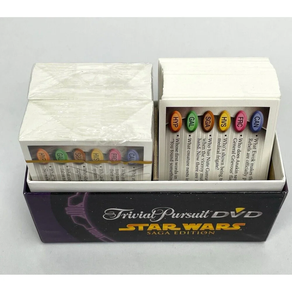Trivial Pursuit DVD Star Wars Saga Edition Board Game Complete Some Sealed Parts